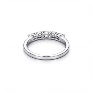 Anillo de compromiso con cinco diamantes redondos cultivados en laboratorio en oro macizo de 10k, 14k, 18k, 0.99ct para mujer, joyería fina, certificado IGI - Product Image 3