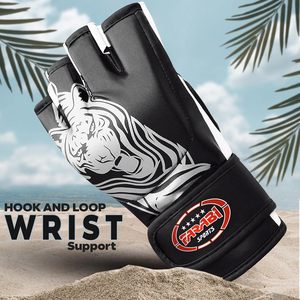 Guantes de MMA de Cuero PU Personalizados con Palma Abierta para Combate, Sparring, Grappling, Lucha en Jaula, Artes Marciales, Venta al por Mayor Farabi Sports FM-C2 - Product Image 4