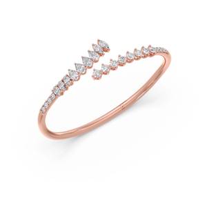Moissanite Luxury New Women's Rose Gold Diamond Ring Pear Cut Minimalist Engagement Band With <b>White</b> Diamonds - Product Image 2