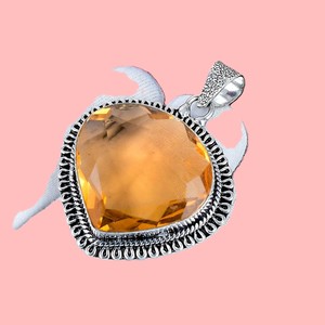 Colgante de Morganita en Forma de Corazón, Plata de Ley 925, Hecho a Mano, Colgante de Piedra Preciosa Vintage, Joyería Bohemia, Regalo de Boda para Mujer - Product Image 2