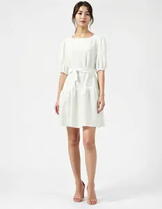 Fabricante OEM ODM en Vietnam, Vestidos Elegantes de Alta Calidad para Mujer, Ropa Urbana, Precio al por Mayor, Prenda Sostenible Lavable de Color Sólido - Product Image 3