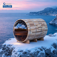 Sauna de Barril de Cedro Rojo de Lujo Personalizada para Exteriores, de Varias Piezas, con Certificación ETL, Sistema WiFi Inteligente, Estilo Villa Argentina