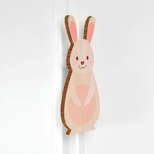 Manijas de puerta de madera de acacia modernas hechas a mano, diseño de conejo melocotón, tiradores para cajones y armarios - Product Image 2