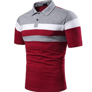 เสื้อยืดลายทางโปโลสำหรับผู้ชายเสื้อยืดปักลายและปรับแต่งโลโก้ได้ตามต้องการ - Product Image 4