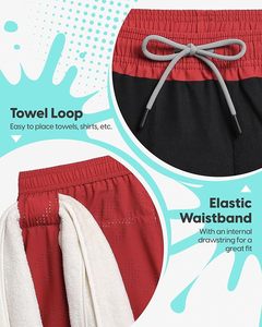 Pantalones cortos para correr para hombre con forro de compresión, pantalones cortos de entrenamiento de secado rápido de 5 pulgadas, pantalones cortos de gimnasio antirrozaduras, pantalones cortos deportivos 2 en 1 - Product Image 5