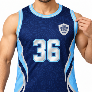 Camiseta de Baloncesto Personalizada, Tejido Transpirable de Secado Rápido, con Opciones de Número, Nombre y Logotipo, Malla sin Mangas, Cuello Redondo - Product Image 4