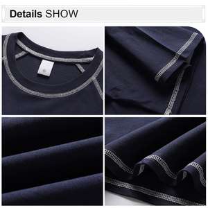 T-shirt OEM personnalisé en coton épais 280 g/m² pour homme, grande taille, épaules tombantes, coupe oversize, style boxy, court, uni - Product Image 4