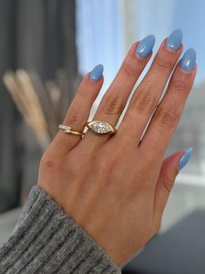 Gorgeous Marquise Cut Diamond Bezel Set Ring Womens 1.5CT Lab Grown 18K Solid Gold Engagement Party Surprise Gift For <b>Girlfriend</b> - Product Image 2