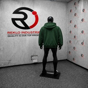 Sudadera con capucha verde con cremallera City Boyz para hombre, estilo oversize, de forro polar, con estampado frontal de letras, corte regular, para otoño, a la moda. - Product Image 4