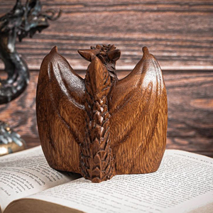 Statue de dragon en bois sculptée à la main, sculpture de dragon en bois massif pour le Feng Shui, décoration de dragon sculpté à la main de qualité supérieure - Product Image 5