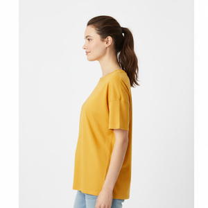 Camiseta Casual de Verano para Mujer, Talla Grande, Tejido Jersey Transpirable, Color Liso, 100% Algodón, Cuello Redondo, Manga Corta, Precio al por Mayor - Product Image 4