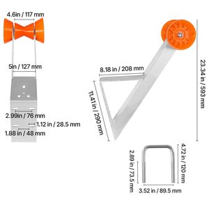 Supporto per verricello arancione per rimorchi per barche con bulloni a U, pali per verricello da 2 a 3 pollici e sedile per rimorchi Jet - Product Image 6