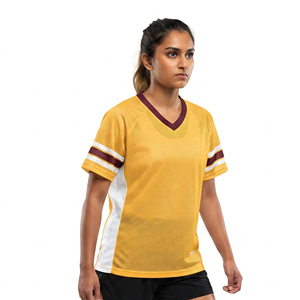 Women's V-Neck Short Sleeve Lacrosse Jersey Printed Sublimated Customizable OEM Service High Quality Wholesale - Product Image 6