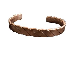 Luxury Pure Copper Magnetic <b>Bracelet</b> Featuring Braided Wheat Pattern For Arthritis Pain Relief Adjustable Vintage Style <b>Metal</b> - Product Image 1