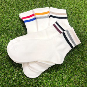 Made in Korea Men's Two-Stripe <b>Polyester</b>/Cotton Summer Sports Crew <b>Socks</b> Multi-color Knitted K08M Sports & Daily Use - Product Image 6