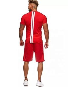 Conjunto de pantalones de dos piezas para hombre, camisetas de fitness, ropa deportiva holgada informal para correr, novedad de verano - Product Image 2