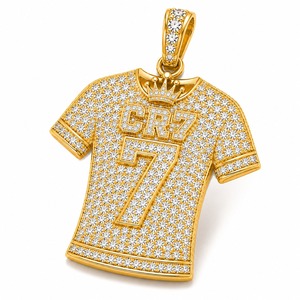 ไม่ใช่. จี้รูปเสื้อฟุตบอลเพชรเลี้ยงในห้องปฏิบัติการ 7 เม็ด ทองคำ 18K สร้อยคอฮิปฮอปเพชรเลี้ยงในห้องปฏิบัติการ ผู้ผลิต - Product Image 6