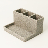 Ensemble de salle de bain en résine écologique à 7 pièces, design marbré, couleur personnalisable 2024, distributeur de savon à pompe en mousse, boîte à mouchoirs, savon en sable