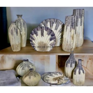 <b>Vintage</b> Rustic Art Designer Superior Quality Rattan Made Double Shaded Different Shape Home And Hotel Decorative Flower <b>Vase</b> - Product Image 1