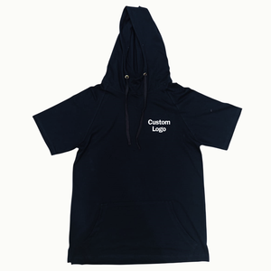 Sudadera con Capucha de Algodón 100% Personalizada al por Mayor, Transpirable, con Bolsillo, Ligera, Manga Corta Raglán, Corte Regular para Verano - Product Image 1