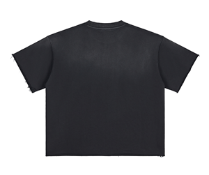 Camiseta de punto de manga corta con cuello redondo y color liso para hombre, talla grande, estilo casual, efecto desgastado por el sol - Product Image 4