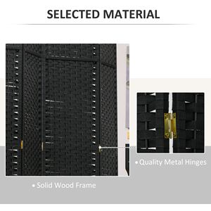 Divisorio Pieghevole a 6 Pannelli, Alto 1,70 m, Nero, Autoportante, Artigianale in MDF, per Casa e Ufficio - Product Image 6
