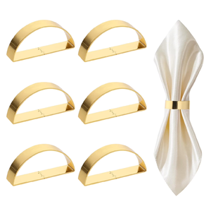 Porte-serviettes en laiton poli doré avec logo personnalisé pour fêtes et mariages – Meilleur design, anneau à serviettes en laiton, vente chaude - Product Image 4