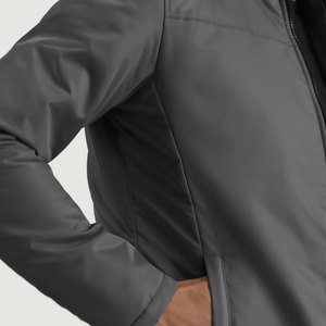 Chaqueta Acolchada Gris para Hombre, Cuello Alto, Cierre de Cremallera, Resistente al Viento, Informal, para Otoño, Corte Ajustado, Relleno de Poliéster, Largo Regular - Product Image 6