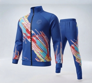 Chándal Deportivo Rojo para Hombre con Estampado Geométrico, Manga Larga, Cuello Alto, Cierre de Cremallera, Corte Regular, Poliéster, Estilo Deportivo Otoñal - Product Image 5