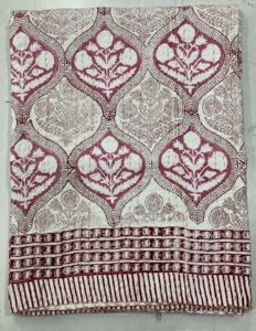 Silkgram Hand Block Printed Kantha <b>Quilt</b> Eco-Friendly 300tc Cotton Traditional Indian Floral Pattern Quilted Bedspread <b>Throw</b> - Product Image 3
