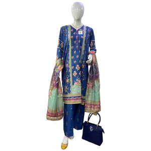 Nuevo Diseño de Salwar Kameez Bordado para Mujer, Transpirable, Conjunto de 3 Piezas para Verano, Moda Pakistaní, Ropa para Invitadas de Boda - Product Image 1