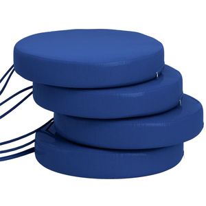Set di 4 Cuscini Circolari Blu Navy per Sedie da Terrazza Esterna - Solo Cuscini - Product Image 5