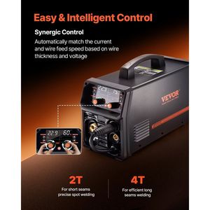 Poste à souder MIG professionnel 200A Pulse 5-en-1 Synergique, MIG à gaz pulsé, MIG fil fourré, TIG à l'arc élevé - Product Image 4