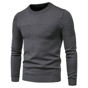 Pull d'hiver premium pour homme 100% coton, confortable, chaud, tricot décontracté, service OEM - Product Image 2