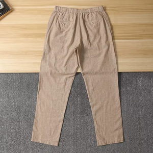 Custom Trendy Mens Wide Leg Linen <b>Pants</b> Casual Loose Fit Drawstring Waist <b>Summer</b> Trousers - Product Image 2