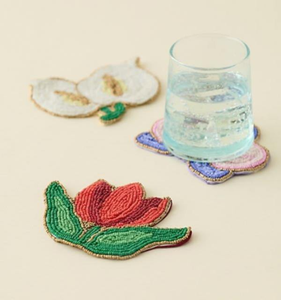 Posavasos con Cuentas, Posavasos de Cuentas Blancas, Accesorios de Cocina para Bebidas - Product Image 2