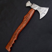 Hache à double tête en acier Damas, motif de luxe, artisanale, pour le camping, la chasse et le travail du bois