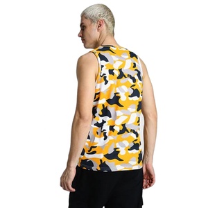 Camiseta sin mangas con estampado de camuflaje para hombre, cuello redondo, transpirable, informal, estilo tejido de poliéster - Product Image 5