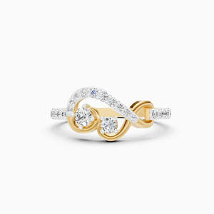 Anillo de Compromiso Clásico Romántico para Mujer en Oro Rosa de 18K con Diamantes Naturales de Corte Brillante Redondo y Banda Trenzada - Product Image 4