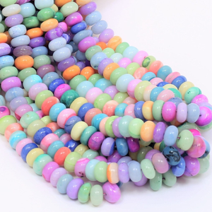 Perles d'opale multicolores incroyables, forme ronde et lisse, 16 pouces, 7-10 mm, mélange de couleurs, perles d'opale unies, qualité AAA. - Product Image 3