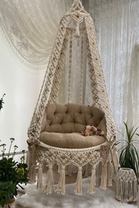 <b>Macrame</b> hangessel,<b>macrame</b> swing,handmade decorasion,gardens swing,gardens decor,<b>macrame</b> chair - Product Image 2