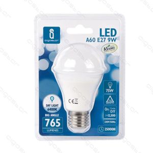 หลอดไฟ LED A60 E27 9W 6400K แสงเดย์ไลท์ 765 ลูเมนส์ มุมกว้าง 25000H - Product Image 1