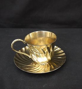 Exclusive Handmade Metal Cup And Saucer <b>Set</b> For Luxury Hotel <b>Beverage</b> <b>Serving</b> And Table Styling Use - Product Image 5