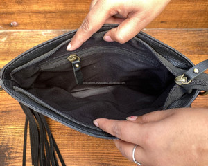 Gran oferta, bolsos de hombro con flecos de cuero hechos a mano populares de alta calidad para mujer, bolsos cruzados de cuero genuino de gran capacidad - Product Image 6