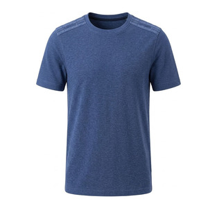 T-shirt à manches courtes pour homme Exo-ImpeX, col rond, tricoté, respirant, streetwear, coupe classique, logo imprimé sur le devant, bleu, t-shirts de performance - Product Image 2