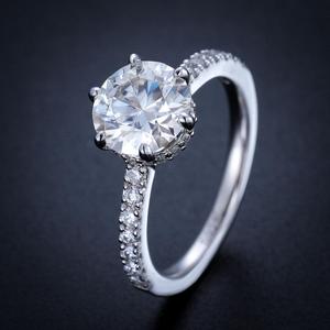 Round Cut Moissanite Solitaire Engagement <b>Ring</b> <b>925</b> Sterling <b>Silver</b> Bridal Wedding Jewelry Custom <b>Ring</b> for Women Luxury Jewelry - Product Image 1