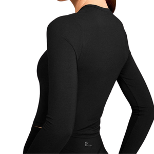 Sudadera de cuello redondo suave para mujer, manga larga, corte medio, holgada, ligera, informal, estilo urbano, moda, comodidad diaria - Product Image 4