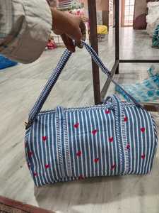 Sac de voyage matelassé en coton, bagage cabine, sac de sport, sac de week-end, sac de yoga, fournisseur OEM, export, vente en gros - Product Image 2