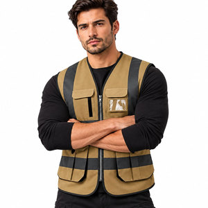 Chaleco de Trabajo para Hombre, Alta Visibilidad, Ropa de Trabajo de Seguridad, Transpirable, Ligero, Duradero, Cómodo, Chaleco de Seguridad Reflectante en Venta - Product Image 5