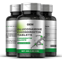 Comprimés de Glucosamine et Chondroïtine Sulfate en Gros, Marque Privée OEM, 500mg/1000mg, 2 Comprimés par Jour pour Adultes